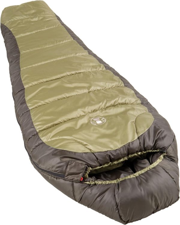 Coleman North Rim 0°F Big & Tall Sleeping Bag, Cold-Weather Mummy Sleeping Bag for Adults, No-Snag Zipper with Adjustable Hood for Warmth & Ventilation