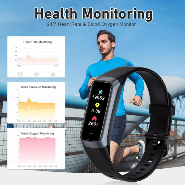 Fitness Tracker with 24/7 Heart Rate, Blood Oxygen Blood Pressure Sleep Monitor, Activity Trackers 5 ATM Waterproof,Step Calorie Counter Pedometer Health Smart Watch for Women Men - Image 6