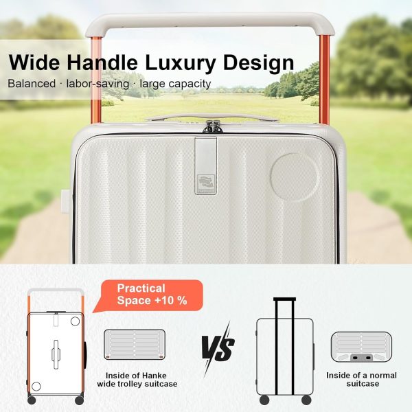 Multifunctional 26 Inch Hard Shell Suitcases with Wheels Tsa Approved Luggage Large Rolling Suitcase Checked Luggage for Women Men(Ivory White) - Image 6