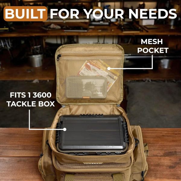 Heavy Duty Fishing Tackle Box Bag with Multiple Organized Storage Pockets and Soft Padded Shoulder Strap — Fits 6 Tackle Boxes — Perfect Fishing Tackle Bag for Saltwater or Freshwater Fishing - Image 3