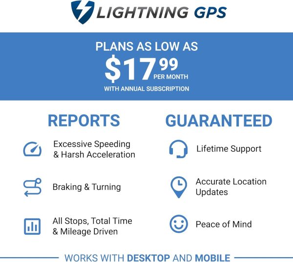 Lightning GPS GL300 Car Tracker Device for Vehicles with Magnetic Case - Subscription Required GPS Tracker for Vehicles - Fleet GPS Tracker Automotive Tracking Device - Cars Hidden GPS Tracking Device - Image 2