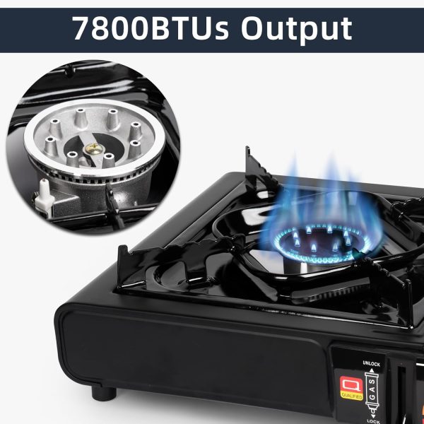 SHINESTAR Dual Fuel Stove with Butane & Propane Compatibility, Portable Camping Stove for Outdoor Cooking, Propane Adapter Hose and Carrying Case Included, 7800 BTUs Output - Image 4