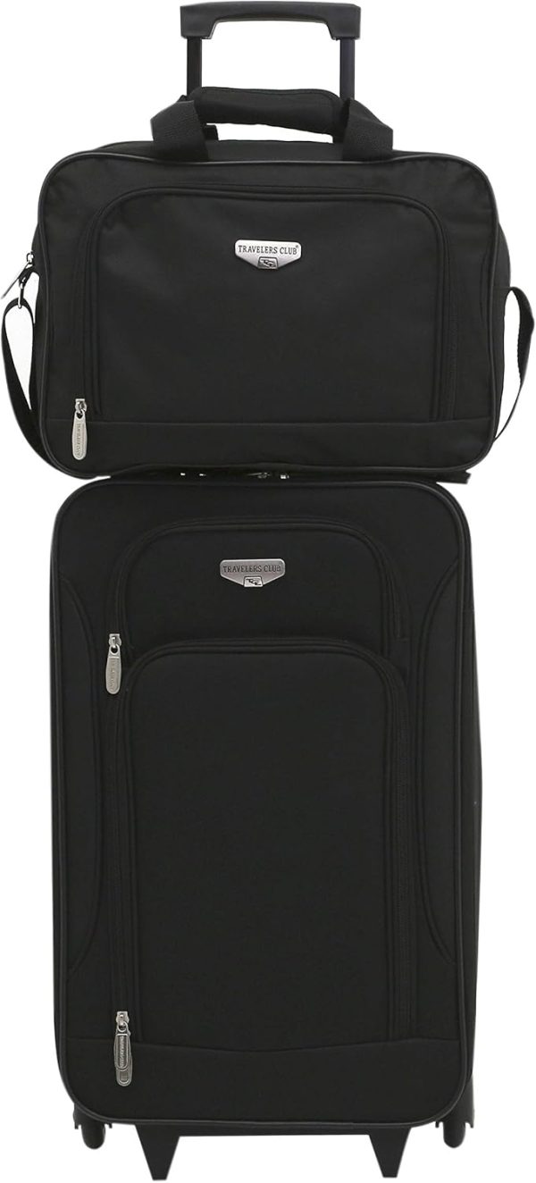 Euro Carry-On Luggage, Black, 3-Piece Set - Image 6